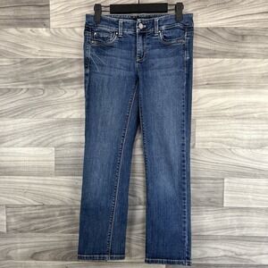 White House Black Market Jeans Blanc Womens 00 Blue Crop Leg‎ Low Rise Classic